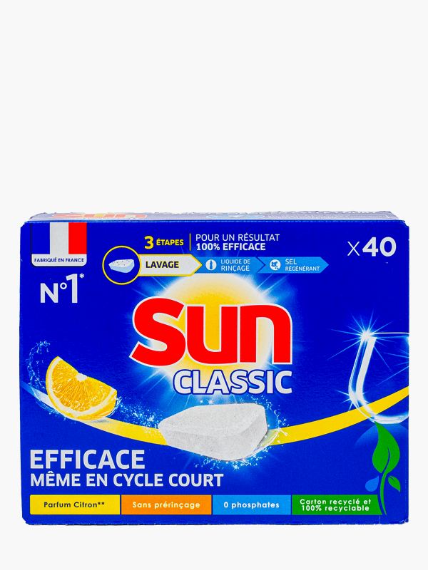 Tablettes lave-vaisselle Sun Classic citron (x40) commandez en