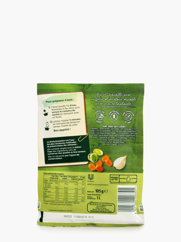 Soupe passée aux 9 légumes Knorr - 105g