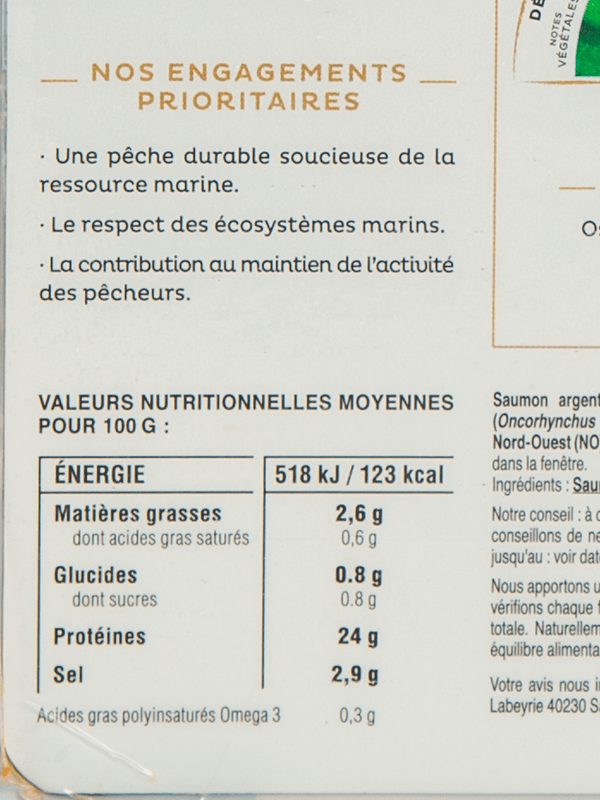 Saumon fumé sauvage, Labeyrie (2 tranches, 65 g)  La Belle Vie : Courses  en Ligne - Livraison à Domicile