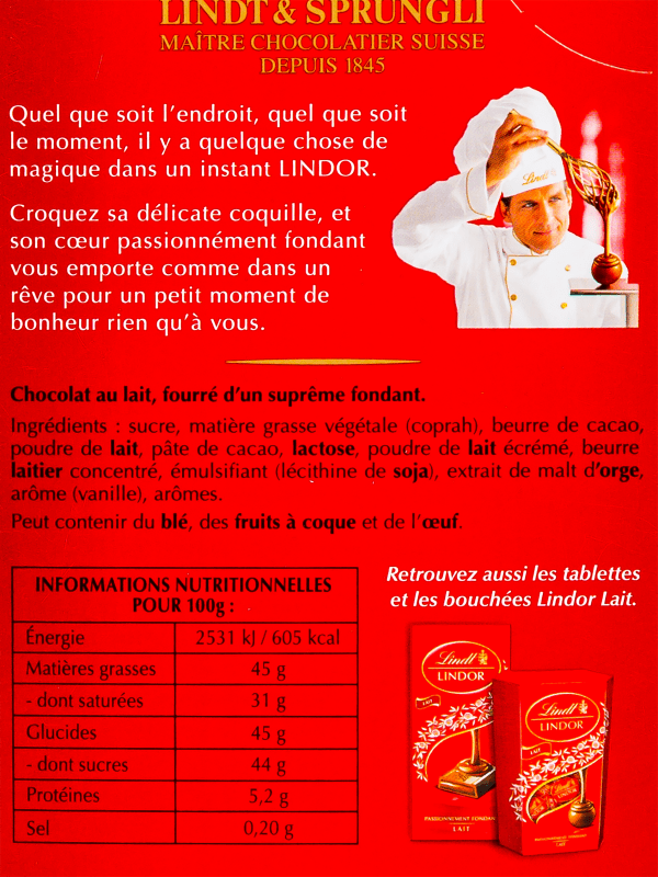 Lindor - Chocolat Suisse au lait - Lindt - 100 g