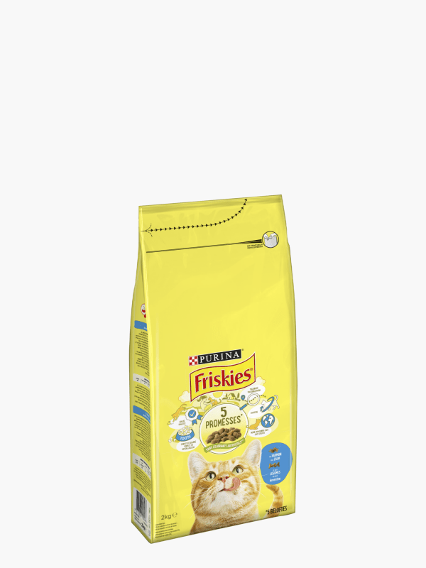 Friskies - FRISKIES Croquettes au saumon et aux légumes- chat adulte  stérilisé - 4kg + 500g offert - Croquettes pour chat - Rue du Commerce