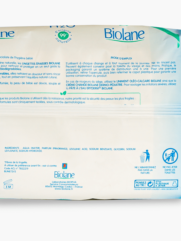 Biolane Lingettes Épaisses H2O x72