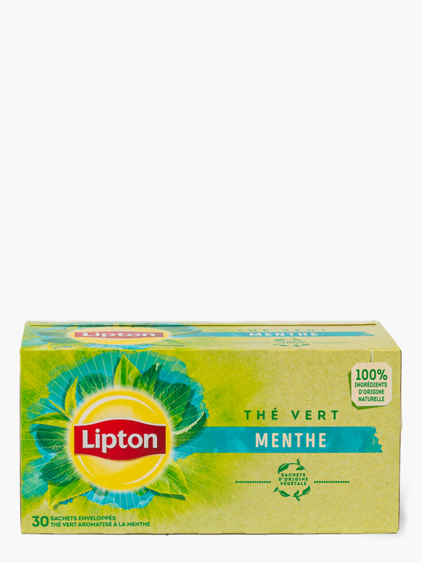 LIPTON : 30 sachets Thé vert aromatisé à la Menthe