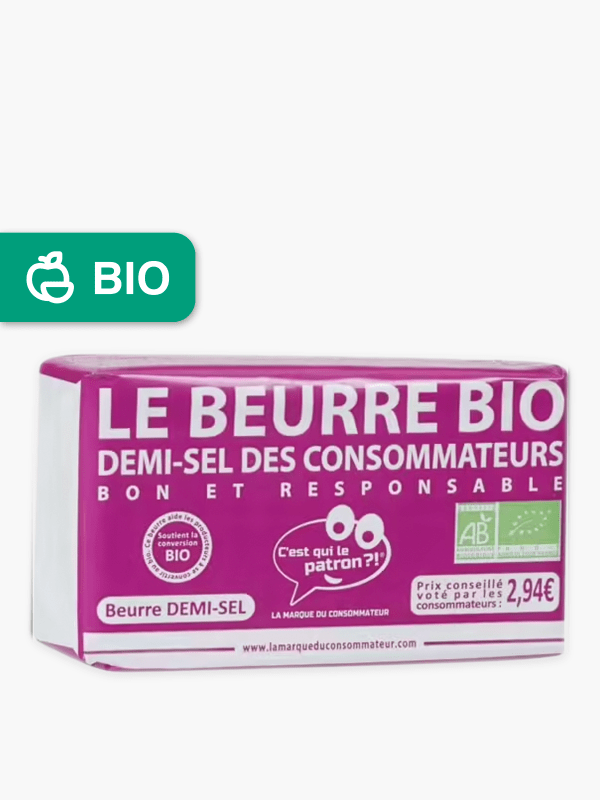 Beurre moulé BIO doux - Beurre biologique - Grand Fermage