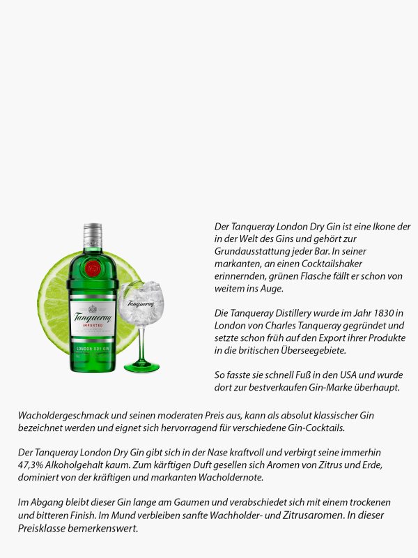 Tanqueray London Dry Gin 43,1 % bei Flink 0,7l bestellen! vol. online