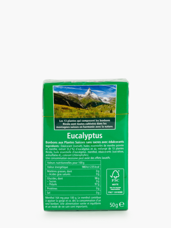 Bonbons aux herbes Ricola Eucalyptus sans sucres 2x50g (100g) acheter à  prix réduit
