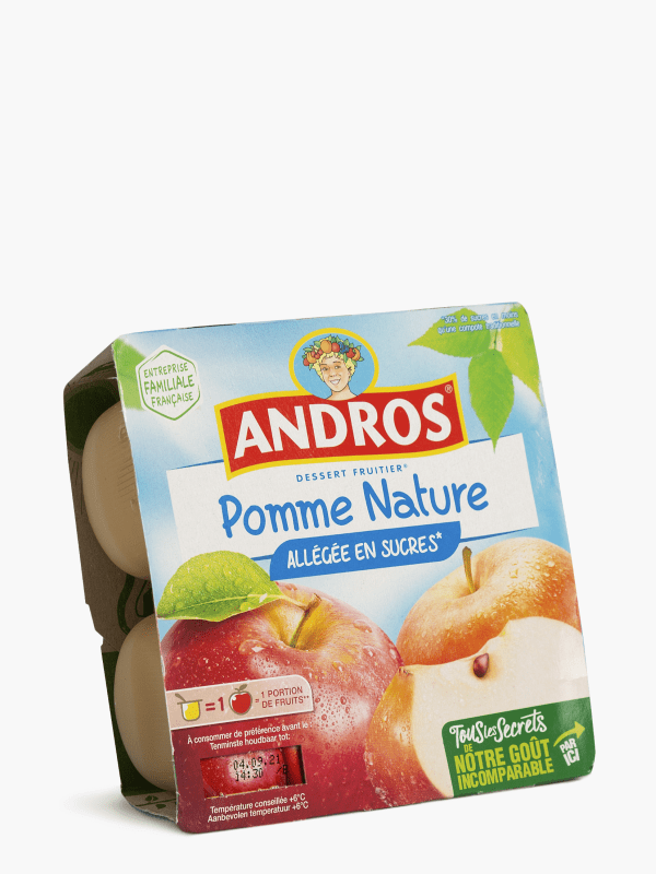 Andros - Dessert pomme sans sucre ajouté (4x100g) commandez en