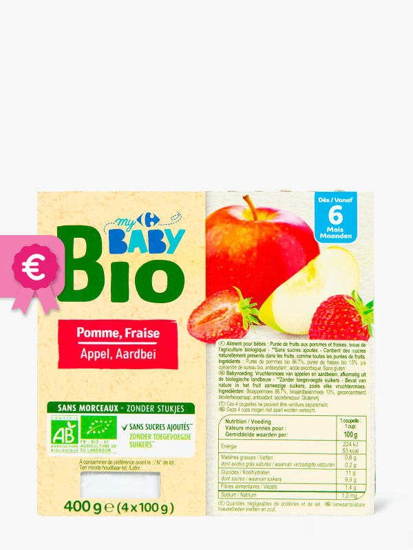 Compote À Boire Bébé Dès 6 Mois Fraise Le Petit Déj Fraise Bio GOOD GOUT :  La Gourde De 70g à Prix Carrefour