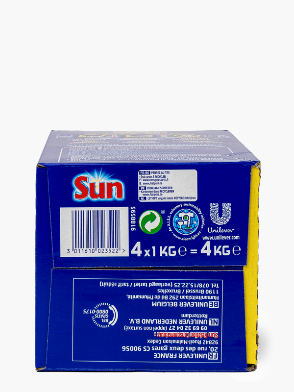 Nettoyant Lave-Vaisselle Sel Régénérant Classic SUN : les 4 boîtes de 1kg à  Prix Carrefour