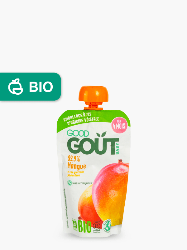 Good Goût - BIO - Gourde de Purée de Fruits Mangue dès 4 Mois 120 g - Pack  de 10 : : Epicerie