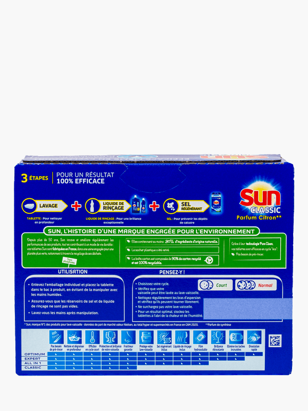 Sun Poudre lave-vaisselle Classic 3 x 55 cycles de lavage