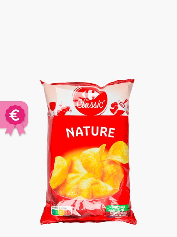 Chips nature CARREFOUR CLASSIC' : le paquet de 200g à Prix Carrefour