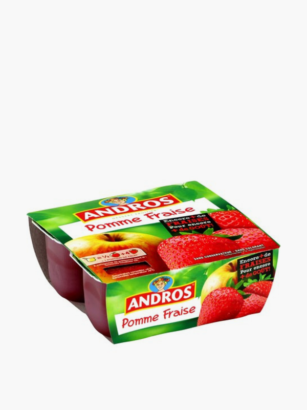 Andros - Compote pomme fraise (4x100g) commandez en ligne avec Flink !