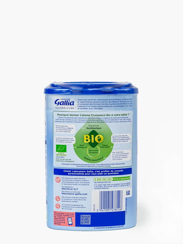 Gallia 3ème âge Bio - Lait infantile en poudre dès 10 mois (800g) commandez  en ligne avec Flink !