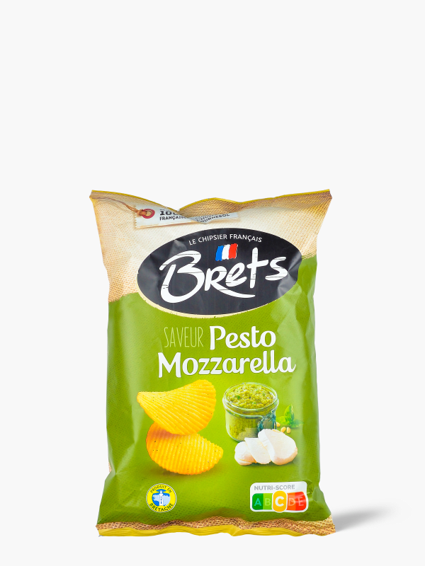 Bret's Chips Saveur Pesto au Basilic Pommes de Terre de France 125g (lot de  6) 