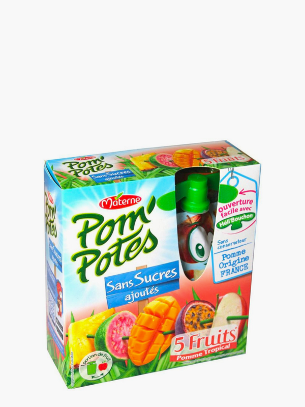 Materne - Pompote fruits tropicaux sans sucres ajoutés (4x90g)