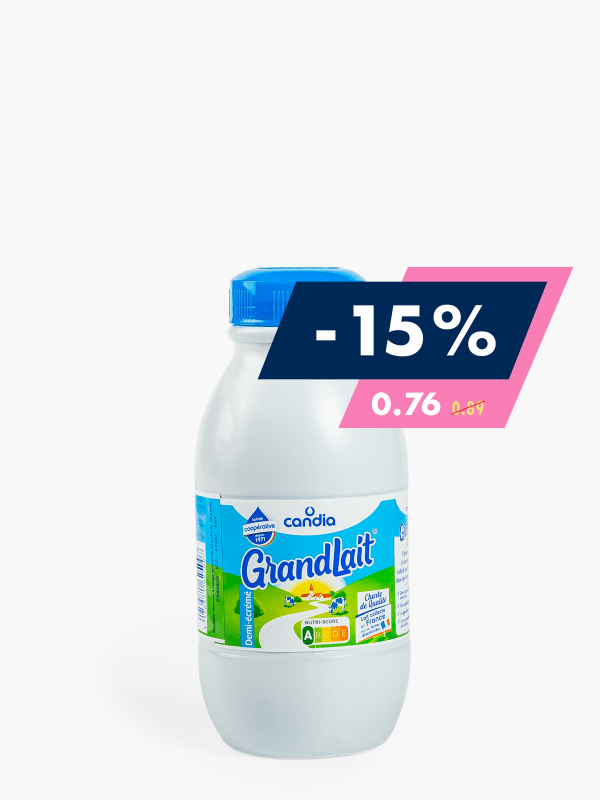 Lait Demi-Écrémé UHT, Bouteille 25cl