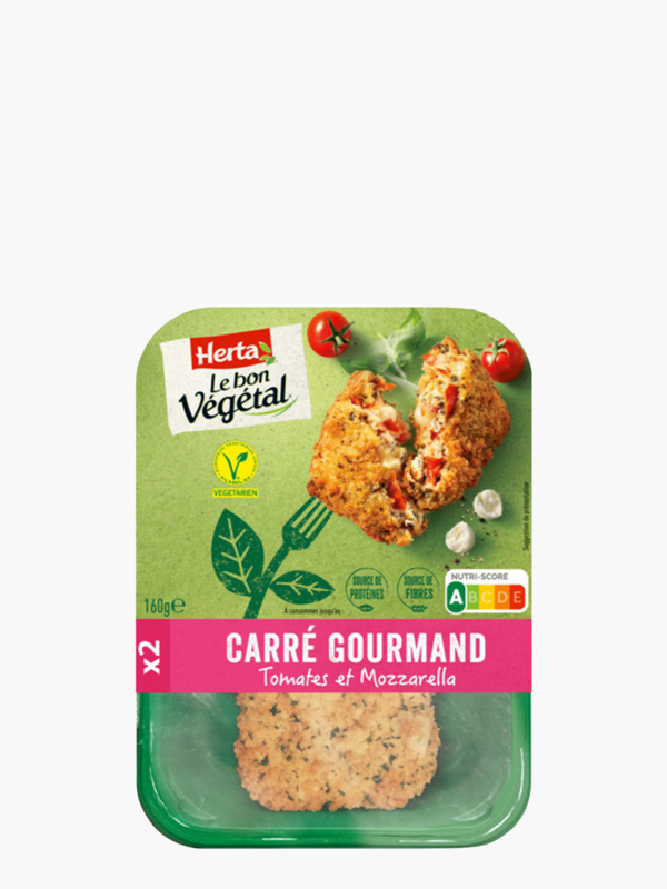 Herta - Le bon végétal carré gourmand tomates et mozzarella (2x160g)