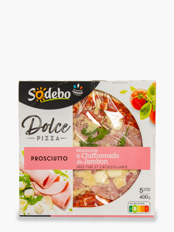 Sodebo - Pizza Dolce pizza prosciutto mozzarella, jambon cuit et roquette (400g)
