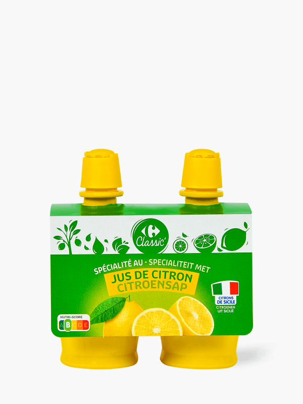 Carrefour - Jus de citron x2 (115ml la bouteille)