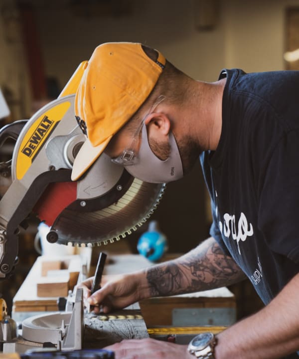 Tradesperson working on site