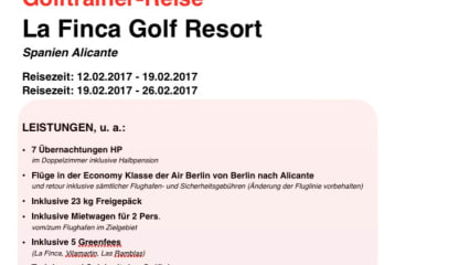 Golftrainerreise Alicante Februar 2017