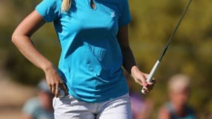 Gemeinsam mit Lee liegt Jessica Korda auf dem zweiten Platz. Die Amerikanerin untermauerte mit einer starken 66 ihre Siegambitionen (Foto: Getty).