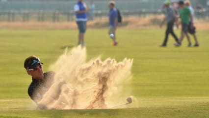 Ian Poulter ist in der Regel eine Kampf-Sau, was ihn zu einem gefürchteten Matchplay-Spieler macht. Bei der British Open konnte er dies nicht auf den Rasen bringen, bei +3 scheiterte der Engländer um einen Schlag am Cut. (Foto: Getty)