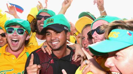 Jason Day feiert seinen Sieg mit seinen australischen Fans. (Foto: Getty Images) 