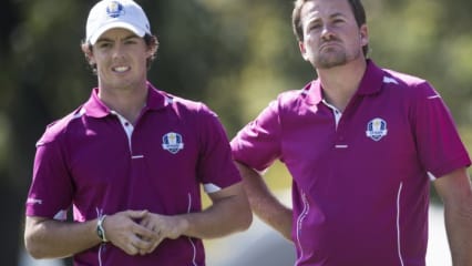 McDowell und McIlroyIn Medinah lief es nicht immer rund. Nur 1/3 der möglichen Punkte holten die Nordiren für Europa. Vielleicht gibt ihnen McGinley die Chance an dieser Statistik zu arbeiten. (Foto: Getty)