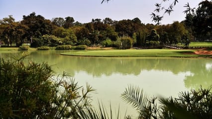 DschungellandschaftDie pflanzenreiche Umgebung rund um das neunte Loch des Platzes nahe der Hauptstadt Marokkos wirkt wie ein echter Dschungel. Die üppige Vegetation ist charakteristisch. (Foto: Getty)