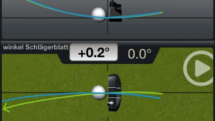 Das Programm zeigt eine genaue Schwungbahn-Analyse des Putts. 