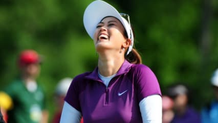 Auch Michelle Wie hat Grund zum Lachen: Sie ist alleinige Dritte. (Foto: Getty)