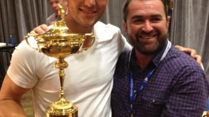 @JustinRose99:
Martin Kaymer and @theweeman77 posing after making sure the trophy was Euro bound! #great6footer (© Justin Rose)