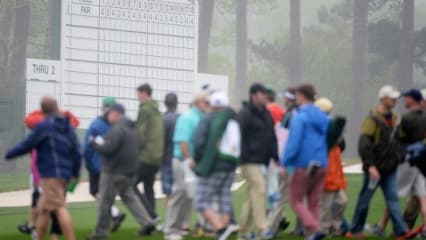 Es nebelte...
Das Wetter am ersten Masters-Probetag ließ noch zu wünschen übrig. Das Leaderboard versank regelrecht im Nebel. (Foto: Getty)