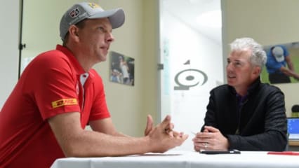 Gefragte GesprächspartnerBevor es auf den Platz ging, waren Marcel Siem und Karolin Lampert gefragte Interviewgäste. (Foto: GES/ Sportfoto)