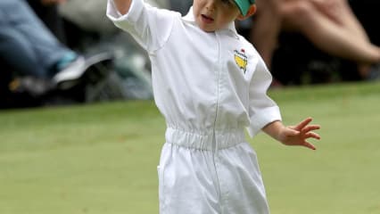 Großer Spaß für kleine LeuteAuch Kevin Chappells Sohn Wyatt hatte sichtlich Spaß im Augusta National GC. (Foto: Getty)