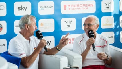 ... sie saßen fröhlich plaudernd im Pressegespräch und berichteten von ihrem gegenseitigen Aufeinandertreffen im WM Finale 1974 in München. 
(Foto: WINSTONgolf Senior Open)