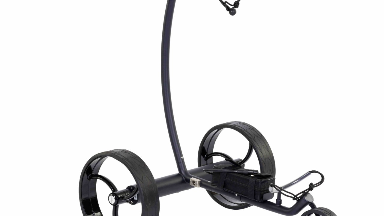 Der Taurus Down Hill Control "Black Edition" Elektro-Trolleys von Leisure and Sports mit schwarzen Rädern. (Foto: Leisure and Sports GmbH)