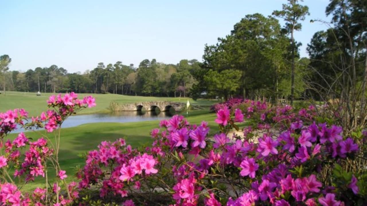 So ist es Ihnen auf dem Tour 18 Golfkurs möglich, die berühmte Strecke „Amen Corner“ des Augusta National Kurses zu spielen, auf der sich bereits dramatische Masters-Momente abspielten. Das hier nachgebildete 12. Loch des Augusta National wird oft als schwierigstes Loch der Welt bezeichnet. Auf der Tour 18 können Sie sich an der legendären Bahn versuchen. (Foto: Greater Houston Convention & Visitors Bureau)