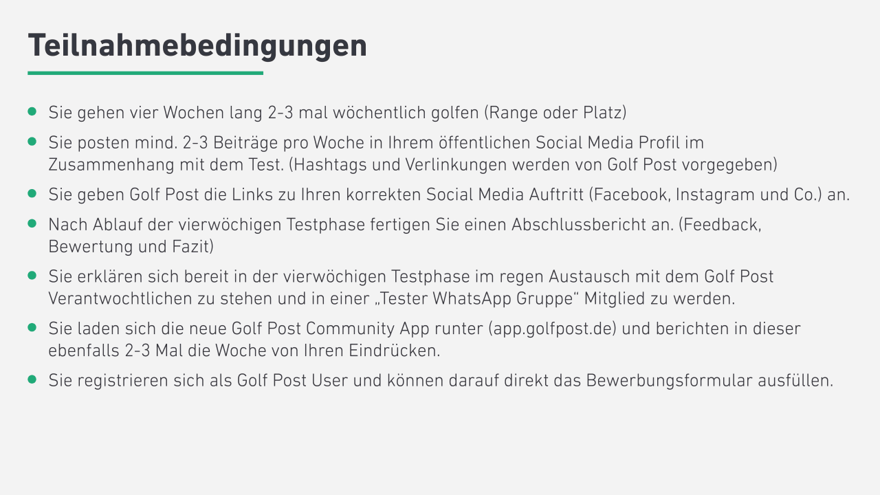 Teilnehmerbedingungen