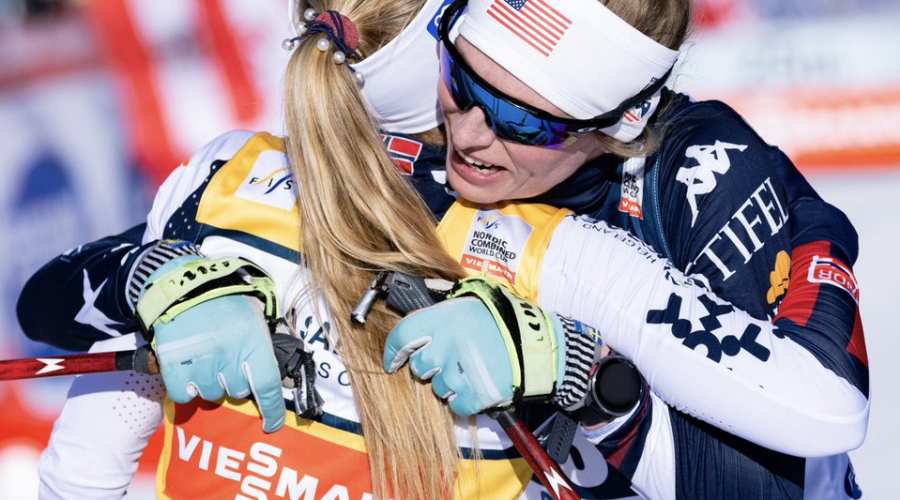 Les Américaines font l'histoire en combiné nordique