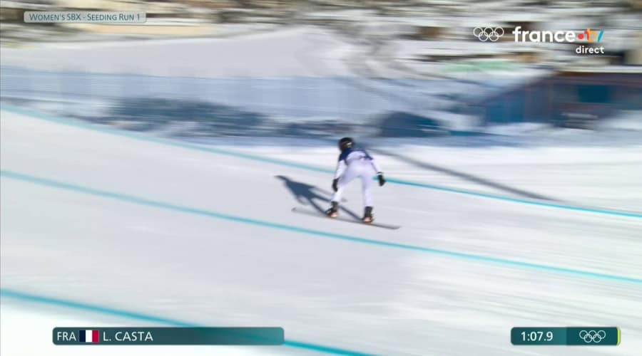 Léa Casta Posts Second-Fastest Time in Olympic Snowboard Cross Qualifying
