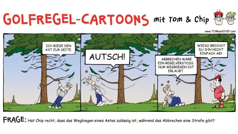 Golfregel-Cartoon: Was tun, we...