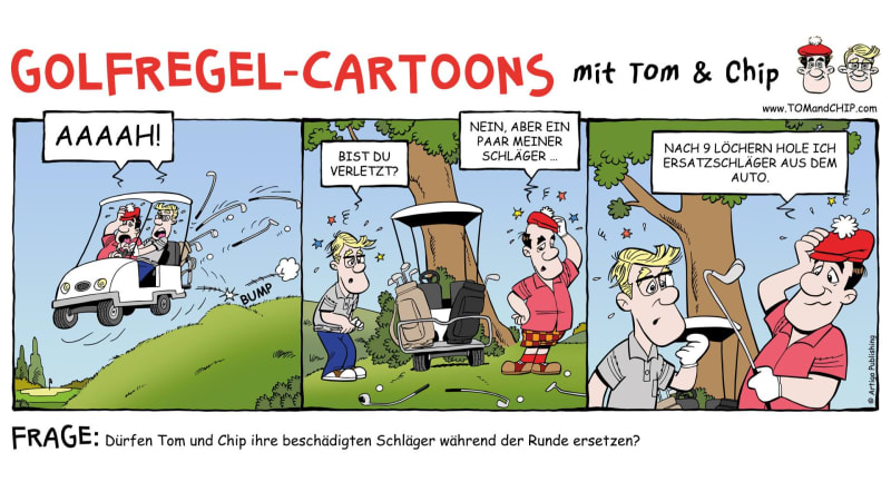 Golfregel-Cartoon: Dürfen besc...