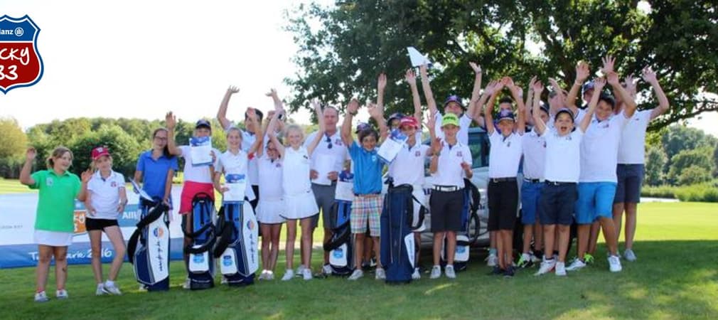 Das Lucky33 Qualifikationsturnier im Golf Club St. Leon-Rot: Die Teilnehmer/innen waren bester Laune. (Foto: Lucky33/Allianz)