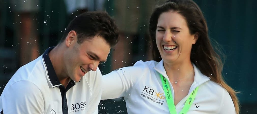 Sandra Gal gratuliert Martin Kaymer