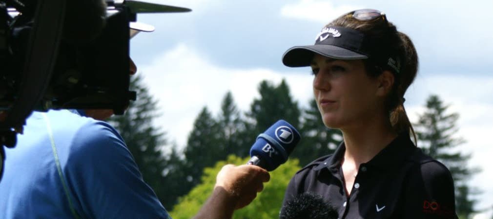 Sandra Gal stand Golf Post im Rahmen der Ladies German Open im Golfclub Wörthsee Rede und Antwort.