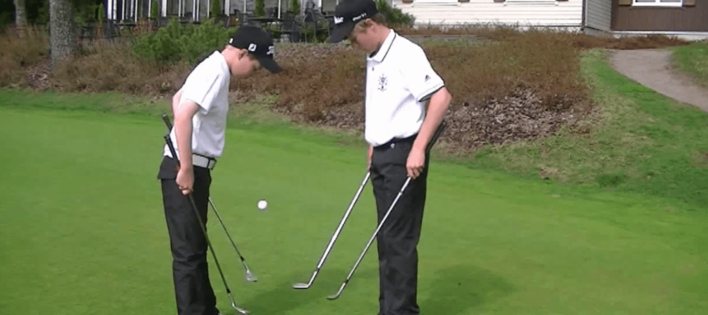 Oma macht sich sorgen: Ihre Enkel können besser mit Golfschlägern umgehen, als mit Messer und Gabel! (Foto: Youtube)