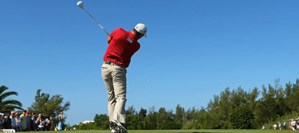 Padraig Harrington zeigt als dreifacher Major-Gewinner auf der Driving Range seine ganz eigene Technik. (Foto:Getty)